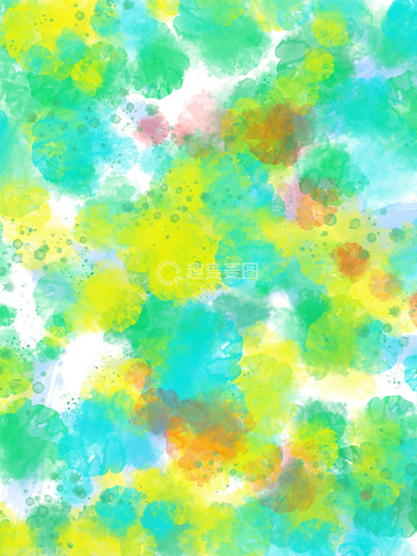 源文件下载【趣麦麦图】绿色小清新夏天大暑颜料喷溅晕染背景