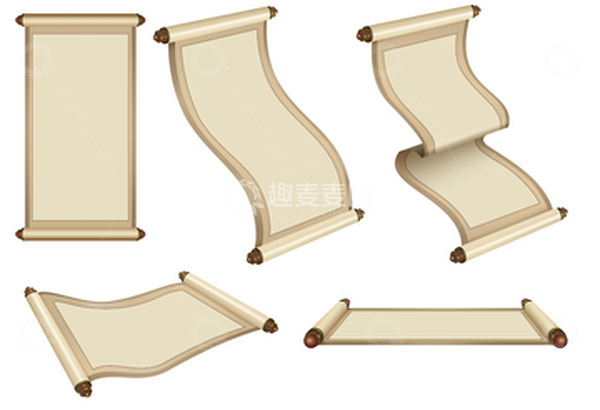 源文件下载【趣麦麦图】黄色古风多角度卷轴国潮卷轴鼠绘图