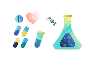 医疗卫生药丸试管病毒元素