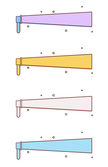 彩色卡通描边扁平风喇叭文字框