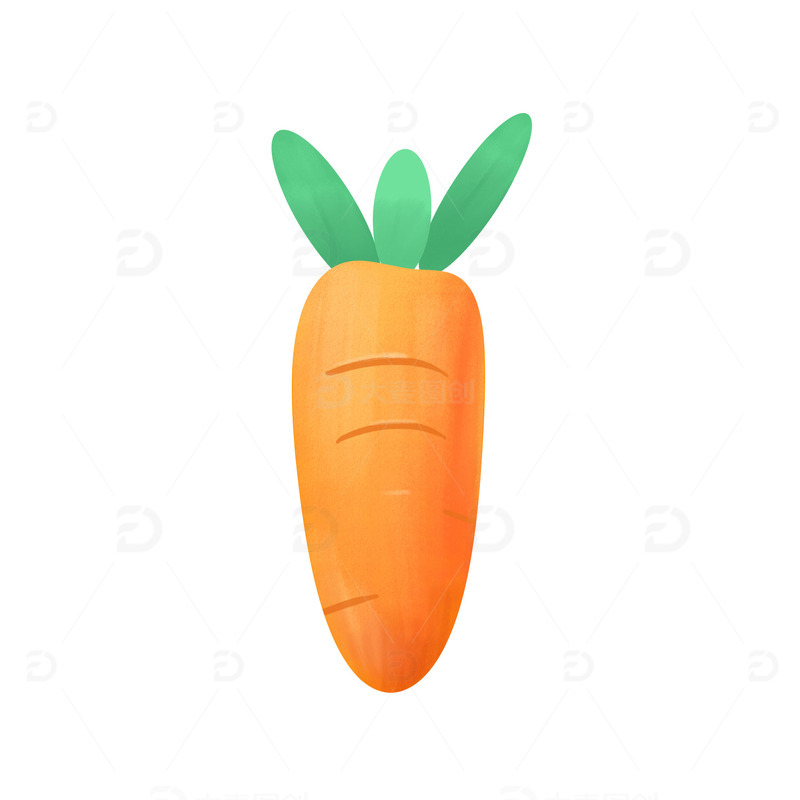 手绘胡萝卜卡通胡萝卜蔬菜PSD