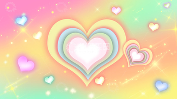 源文件下载【趣麦麦图】彩色梦幻爱心流星七夕背景