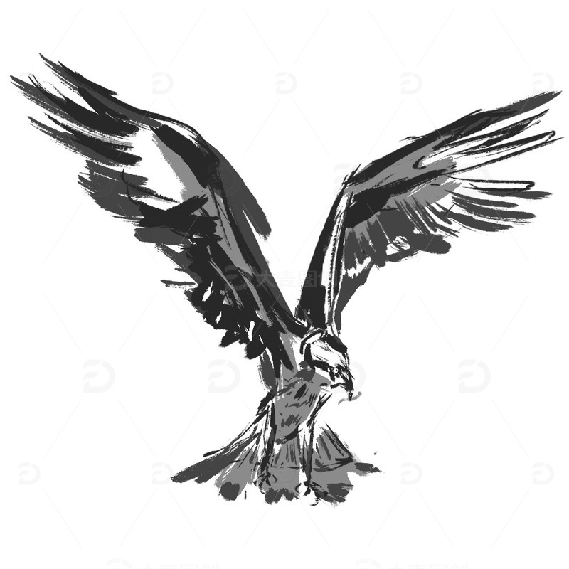 翔鹰水墨PNG手绘板绘