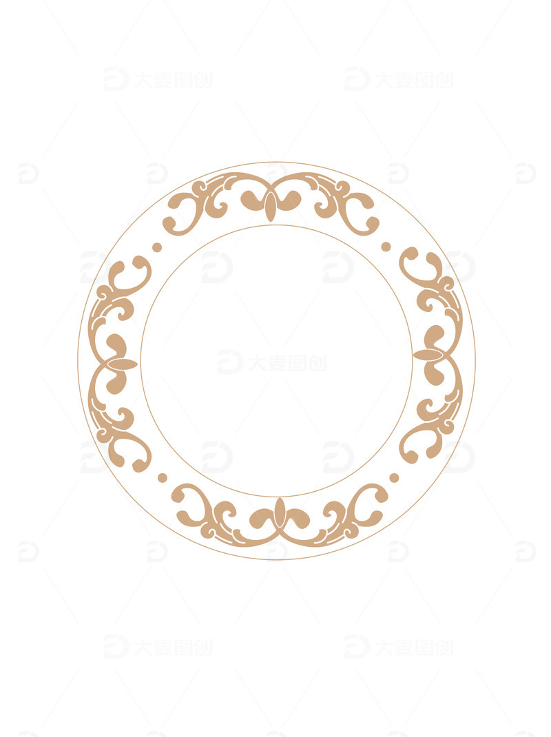 金色古典复古圆形装饰元素原创