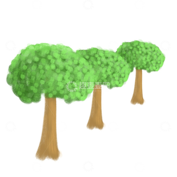 源文件下载【趣麦麦图】手绘树绿植树荫PSD