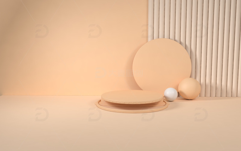 C4D,电商，展台，简约，温馨风，渲染