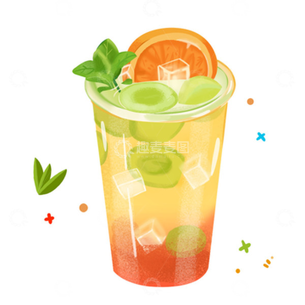 源文件下载【趣麦麦图】-大暑鲜橙汽泡饮料