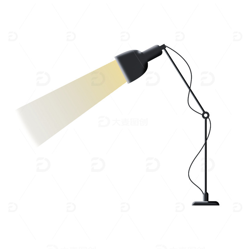 源文件下载【趣麦麦图】-黑色欧式时尚卡通折叠台灯