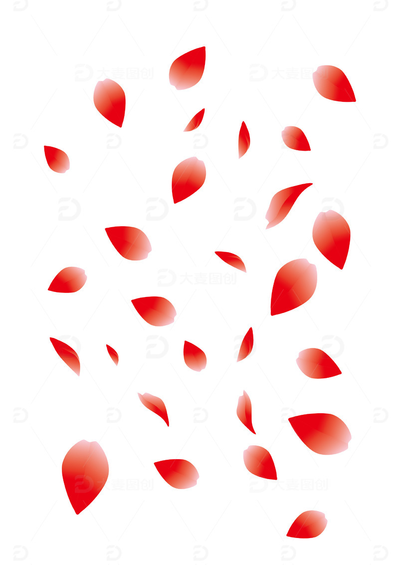 源文件下载【趣麦麦图】-七夕玫瑰花瓣飘落散落矢量