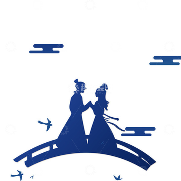 源文件下载【趣麦麦图】七夕情人节牛郎织女