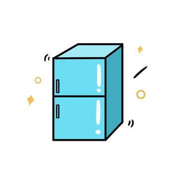 卡通冰箱清凉一夏手绘图