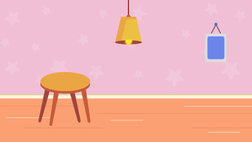 粉色卡通室内温馨场景