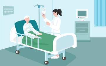 扁平医院医疗插画