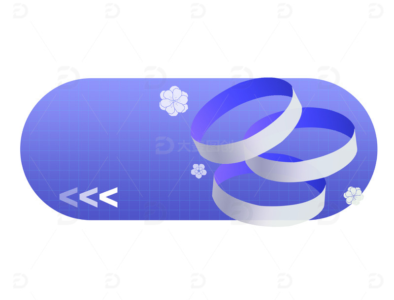 源文件下载【趣麦麦图】蓝色渐变圆环装饰小图标