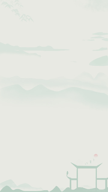 绿色水墨古风背景