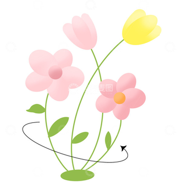 源文件下载【趣麦麦图】粉色小花朵郁金香