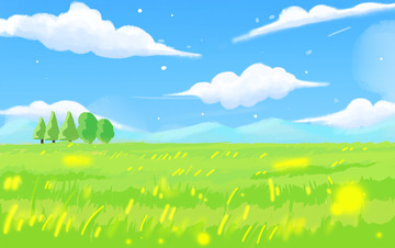 唯美乡村插画背景