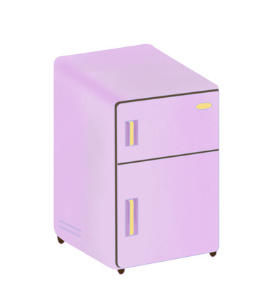 紫色清新小冰箱家具卡通素材