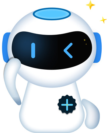 蓝色机器人扁平卡通可爱插画元素高清图标