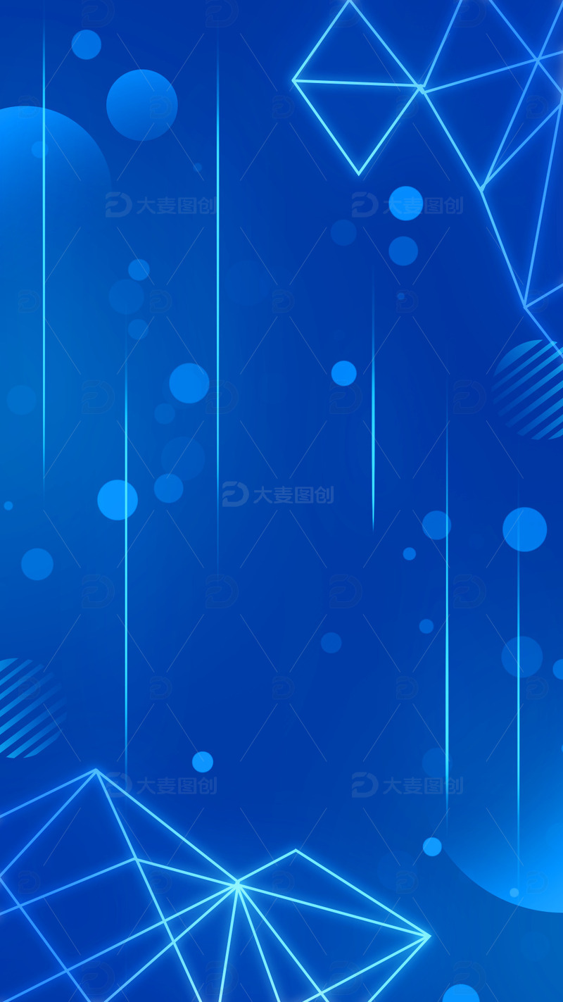 源文件下载【趣麦麦图】蓝色几何简约科技科技风背景元素