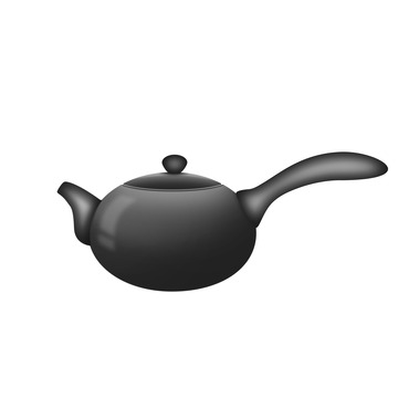 黑色手绘插画古典茶壶元素