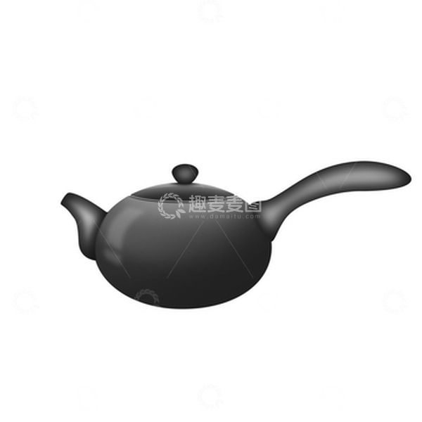 源文件下载【趣麦麦图】-黑色手绘插画古典茶壶元素