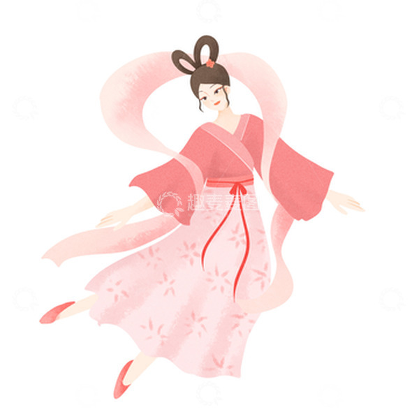 源文件下载【趣麦麦图】-手绘中秋嫦娥奔月人物素材