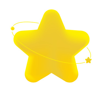 可爱黄色闪耀星星装饰元素