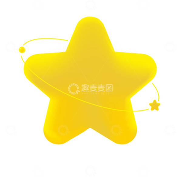 源文件下载【趣麦麦图】可爱黄色闪耀星星装饰元素