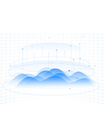 科技互联网山脉曲线网络坐标装饰插画