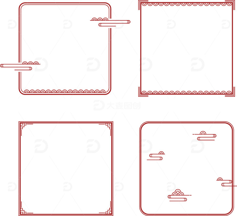 红色中国风国潮边框