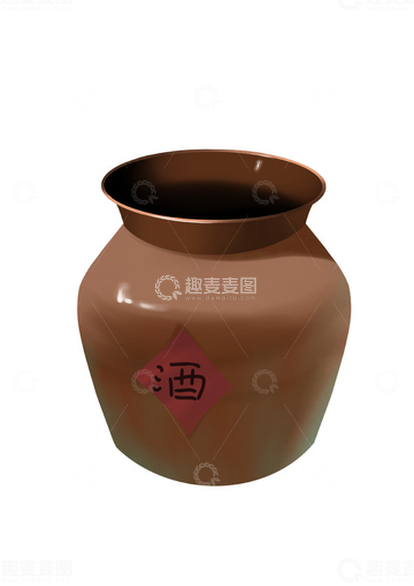 源文件下载【趣麦麦图】复古白酒泡酒土陶酒坛酒缸中秋酒罐泡酒瓶