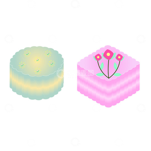 源文件下载【趣麦麦图】中秋草叶花图案月饼