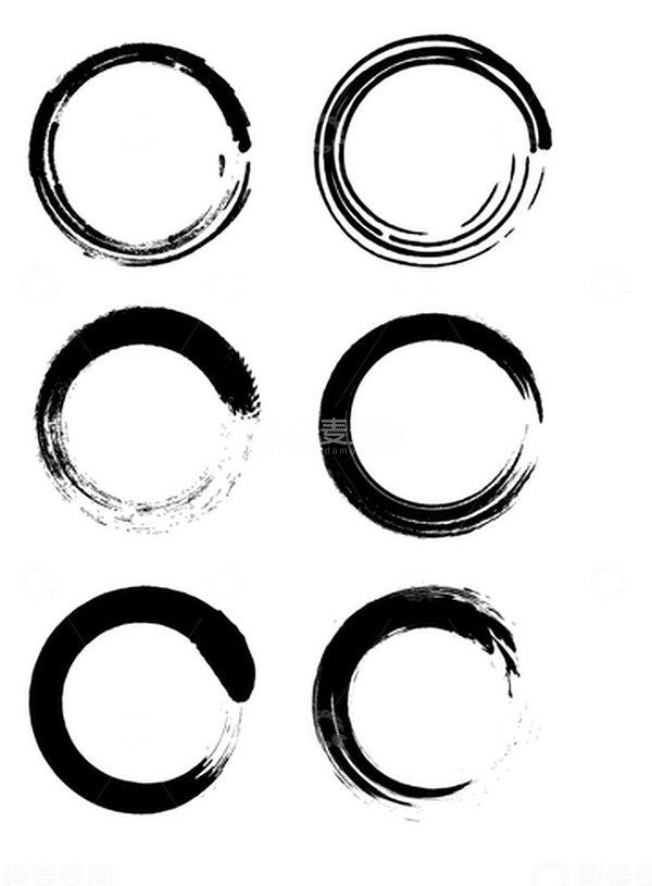 源文件下载【趣麦麦图】黑色大气简约矢量水墨风圆环形头相框素材