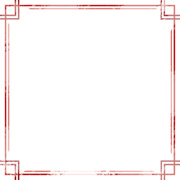 中国风红色边框素材PNG