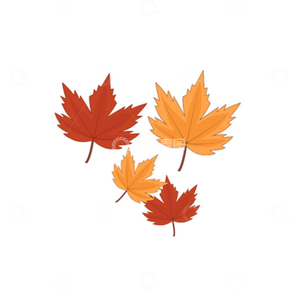 源文件下载【趣麦麦图】黄色小清新枫叶立秋手绘矢量插画