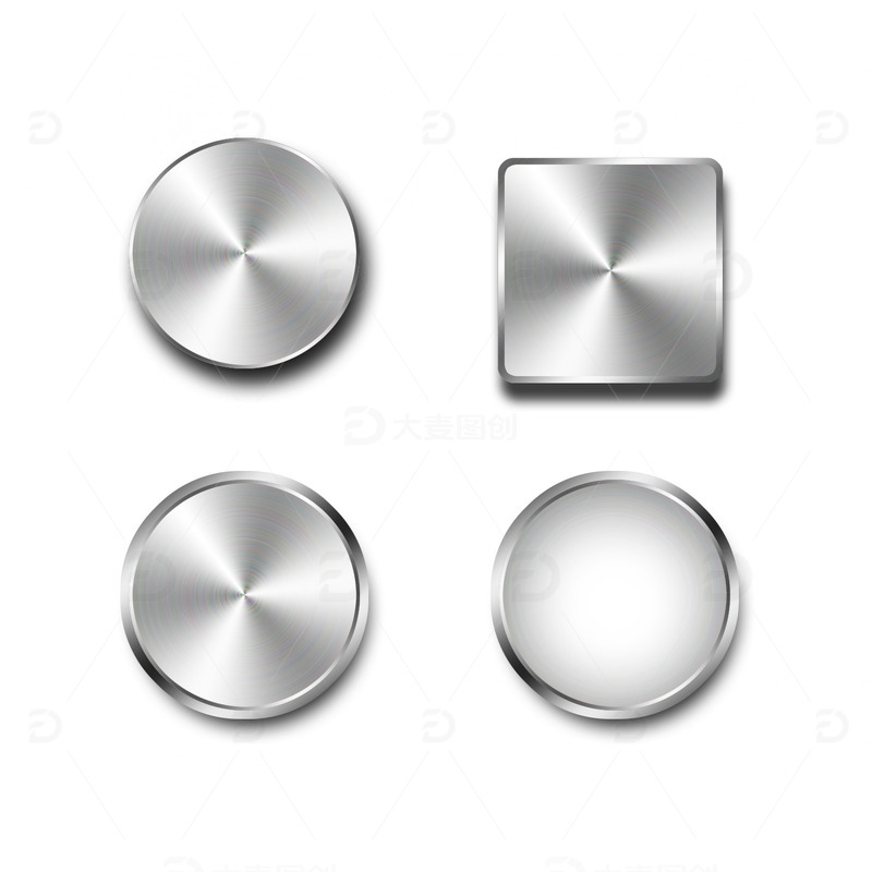 金属拉丝按钮分层PSD