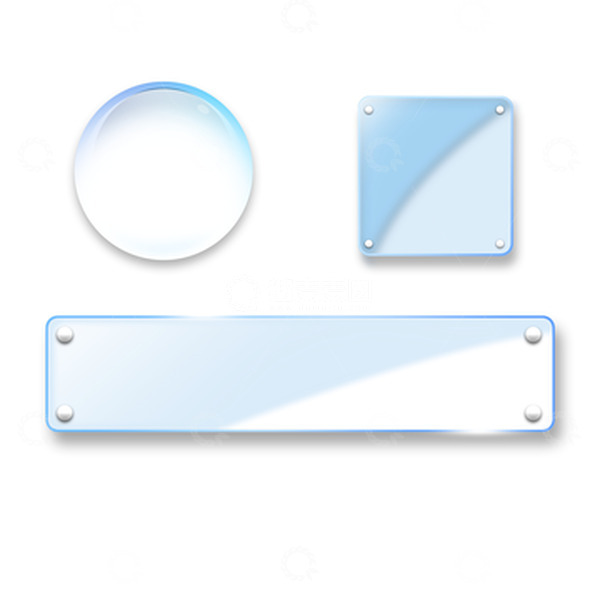 源文件下载【趣麦麦图】-透明玻璃边框按钮镜片效果