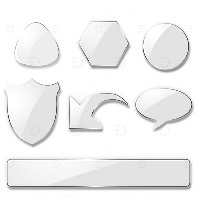 玻璃镜片按钮箭头PSD