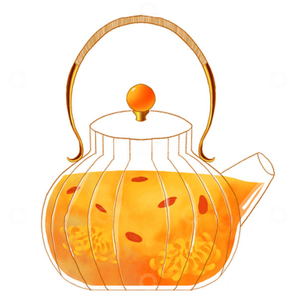 源文件下载【趣麦麦图】秋季玻璃茶壶菊花茶
