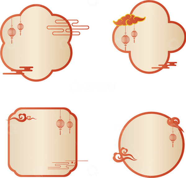 源文件下载【趣麦麦图】中秋国庆国潮祥云淘宝促销边框