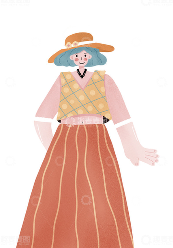 源文件下载【趣麦麦图】手绘人物女生夏天装饰元素