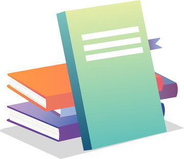 小清新矢量手绘书籍字典