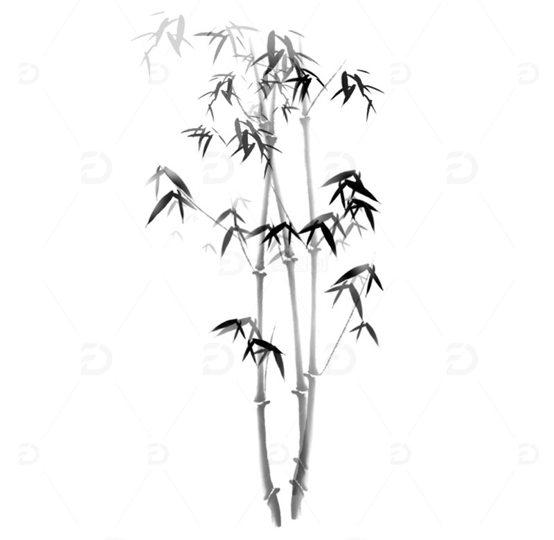 源文件下载【趣麦麦图】水墨风手绘竹子