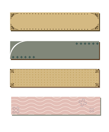 复古风简约边框文本框标签气泡