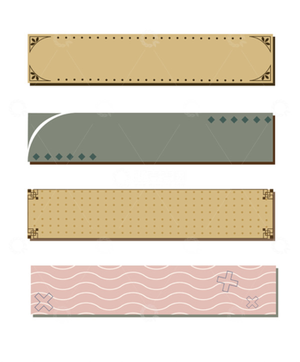 源文件下载【趣麦麦图】复古风简约边框文本框标签气泡