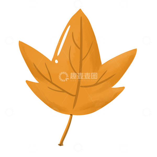 源文件下载【趣麦麦图】黄色卡通枫叶秋天落叶手绘图