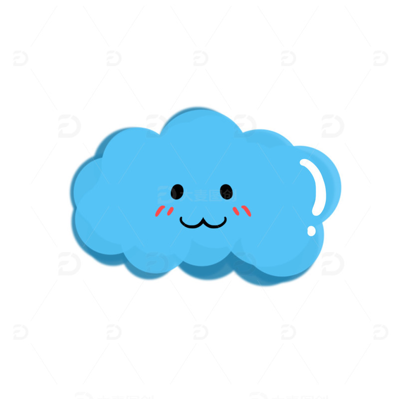 源文件下载【趣麦麦图】蓝色卡通云朵云彩手绘图