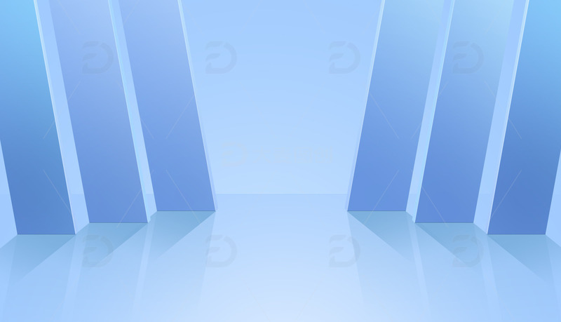 蓝色清爽场景空间PSD分层