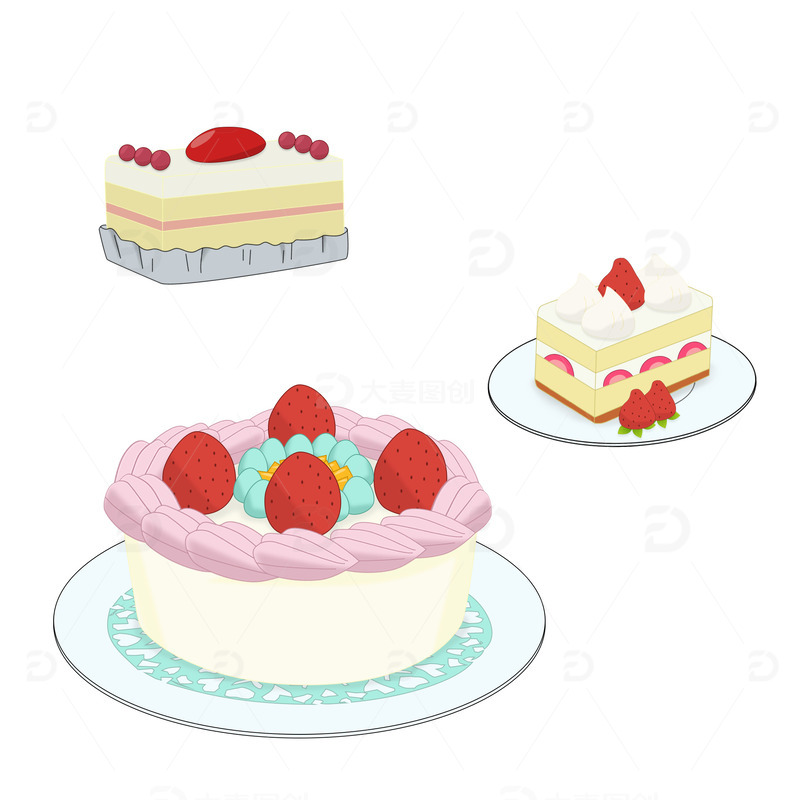源文件下载【趣麦麦图】-蛋糕甜点生日蛋糕美食